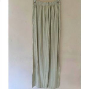 Vintage Liaison Paris 100% Rayon lime green wide pants - Circa 90’s- 30$